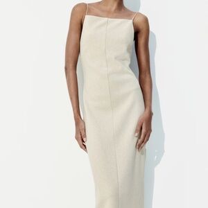 H & M Sheath Dress Light Beige